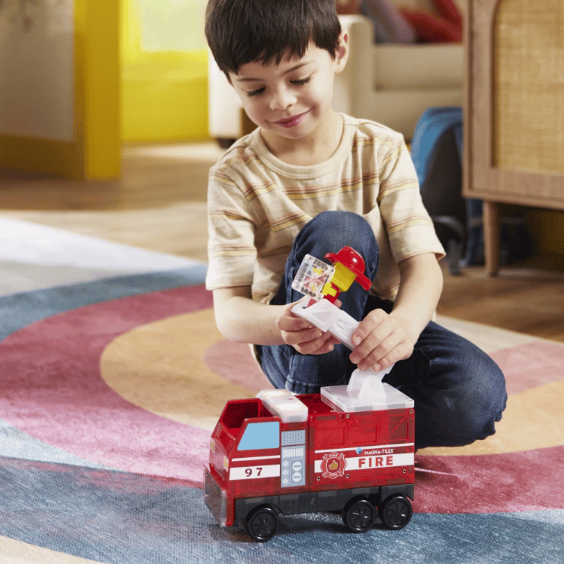 Magna-Tiles microMAGS Fire Station 50 parts