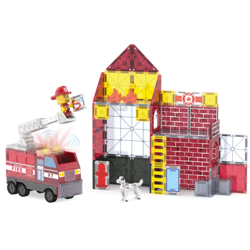 Magna-Tiles microMAGS Fire Station 50 parts