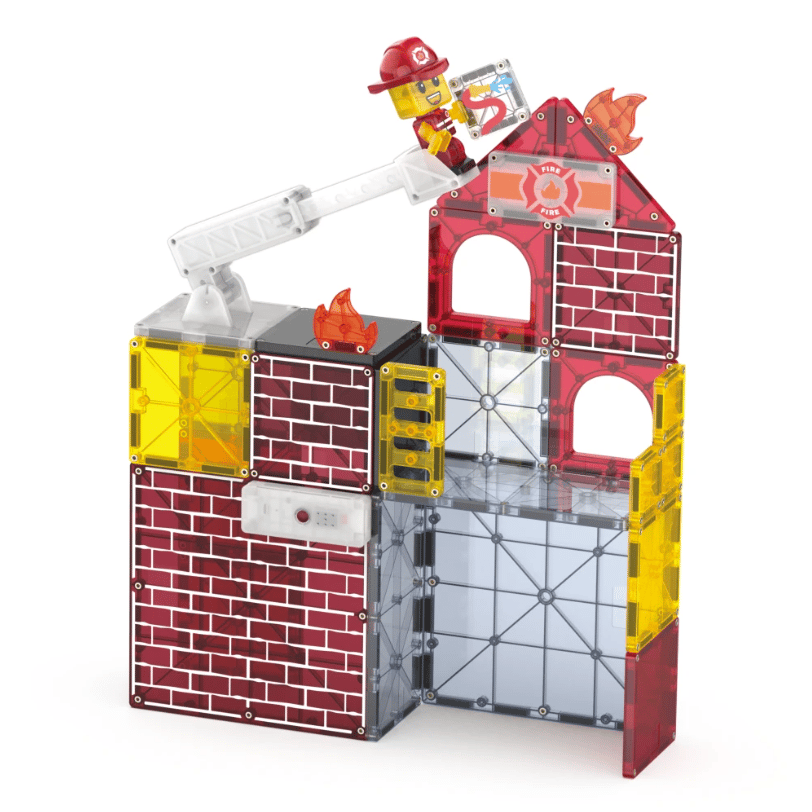 Magna-Tiles microMAGS Fire Station 50 parts