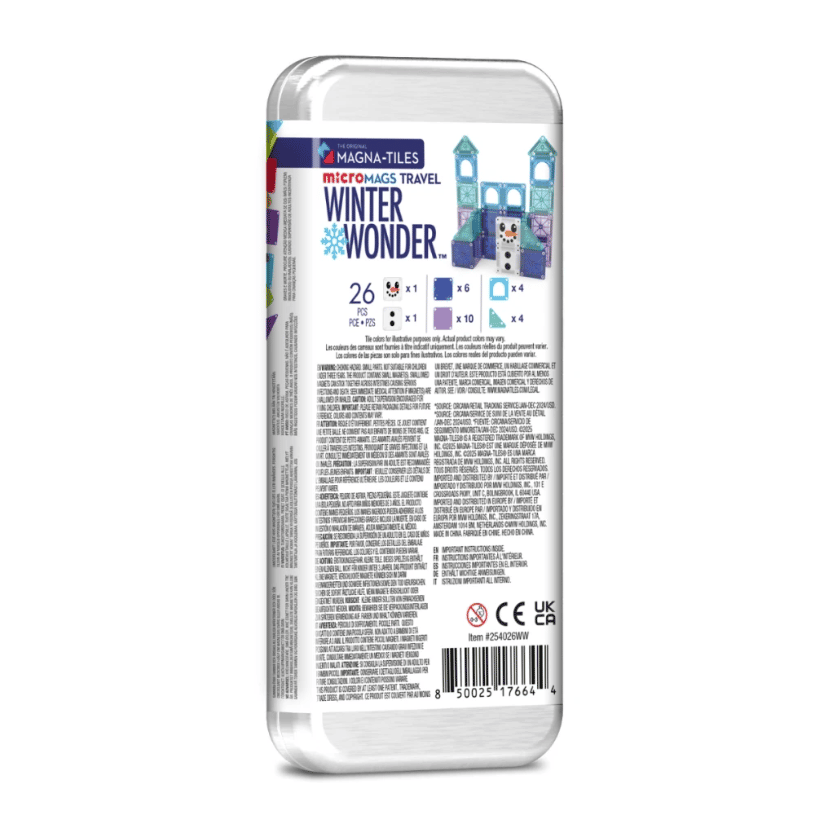 Magna-Tiles microMAGS Winter Wonderland Travel Set (26 pieces)