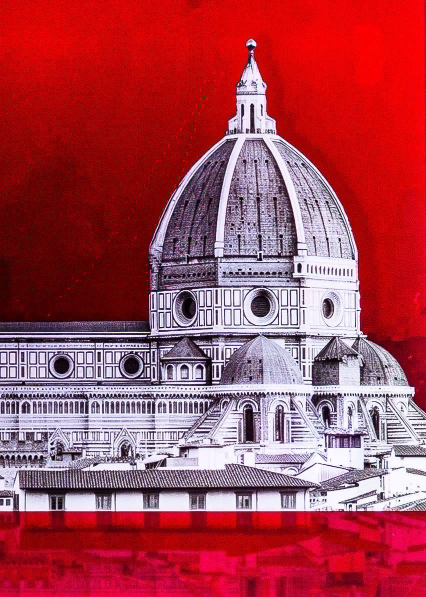 Italy Wall Picture with Backlight - Flag and Monuments