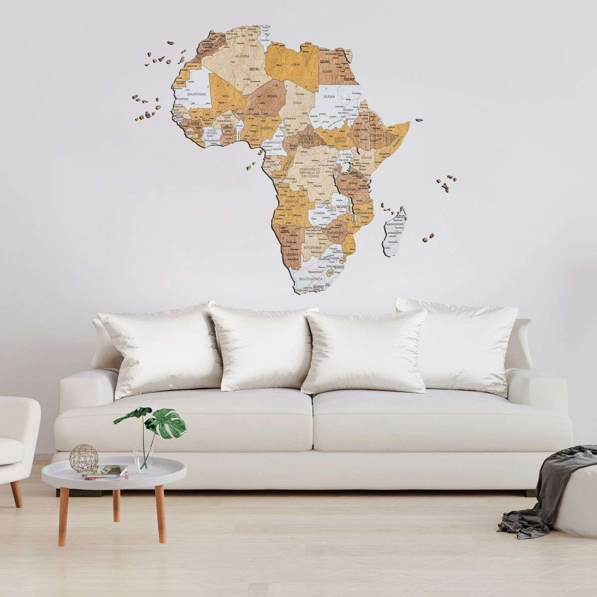 Africa wooden map