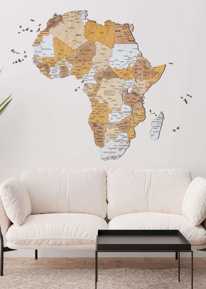Africa wooden map