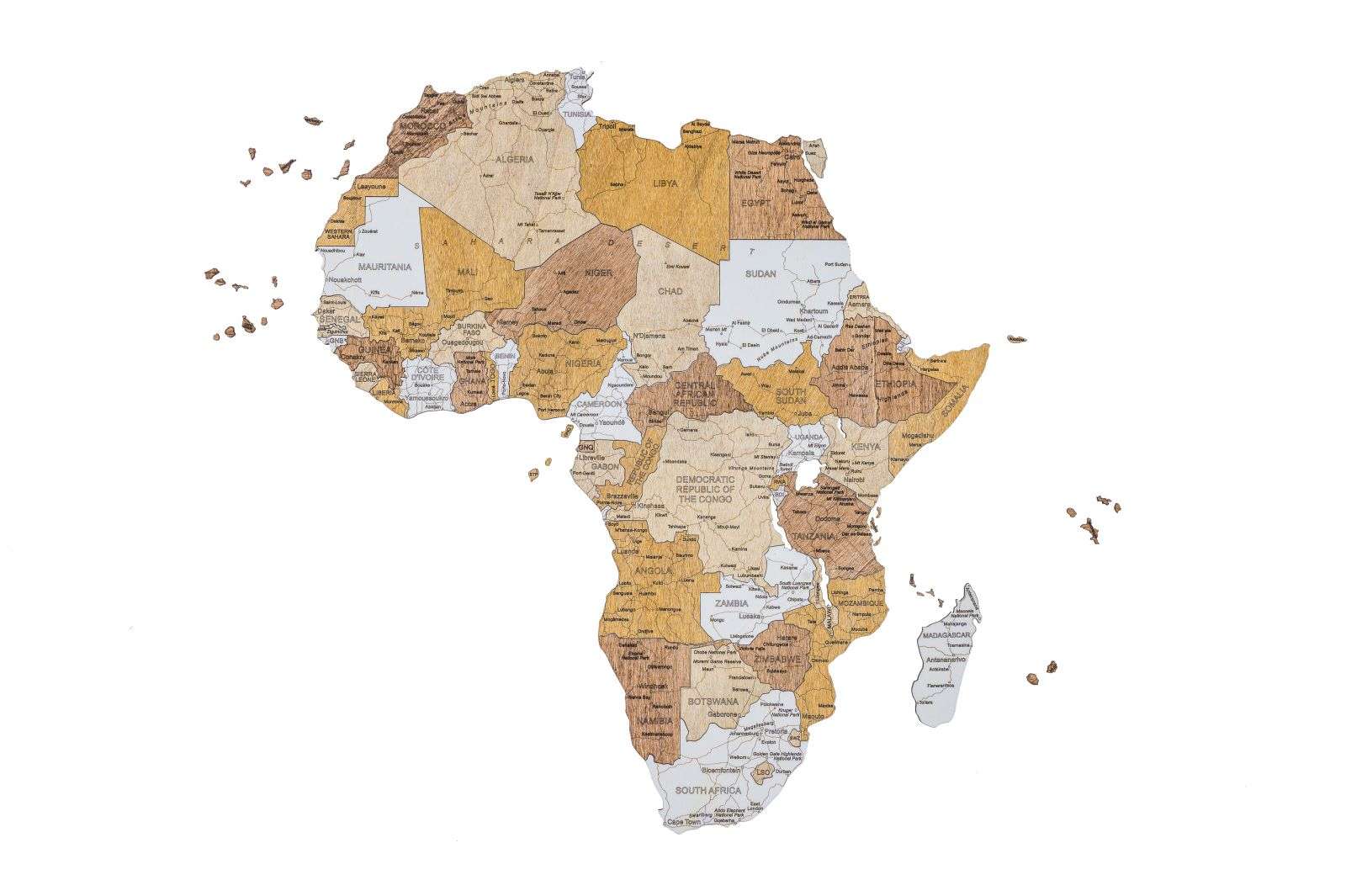 Africa wooden map