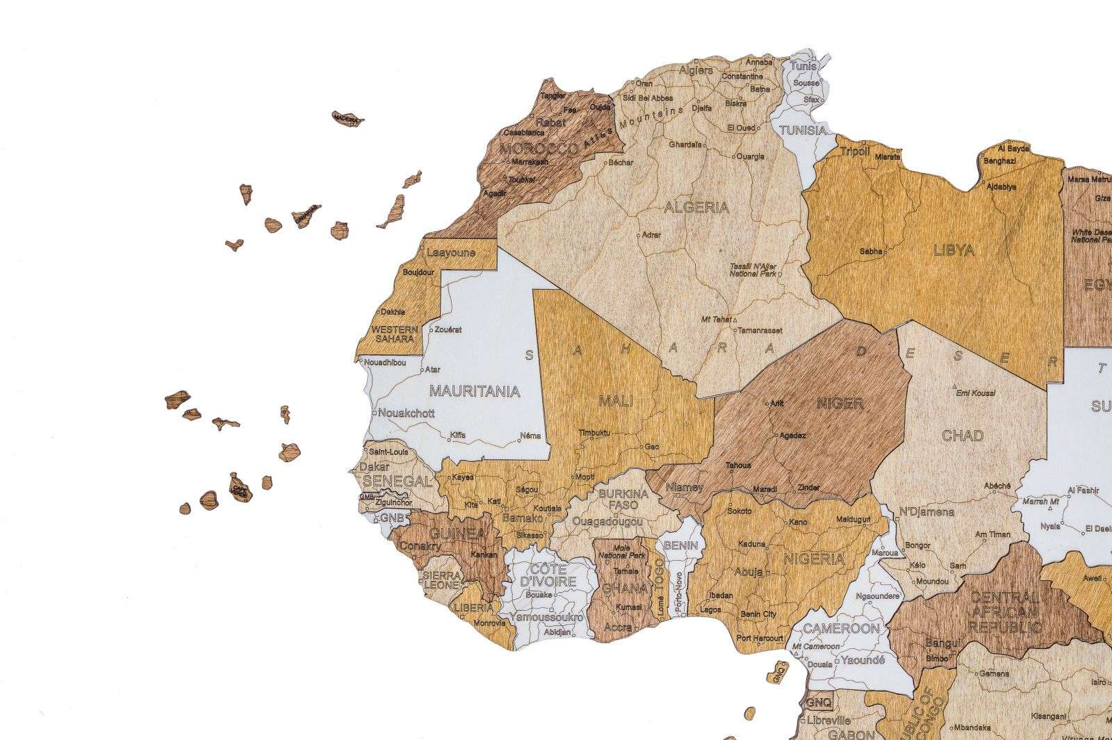 Africa wooden map