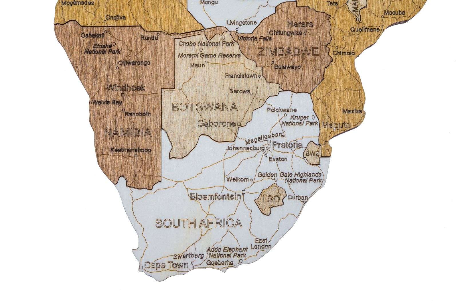 Africa wooden map