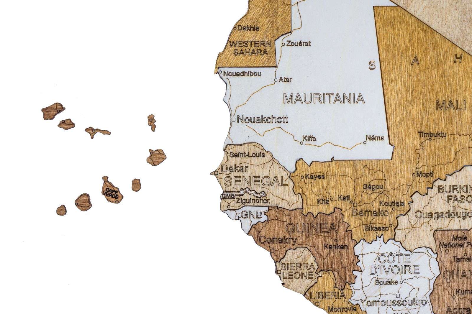 Africa wooden map