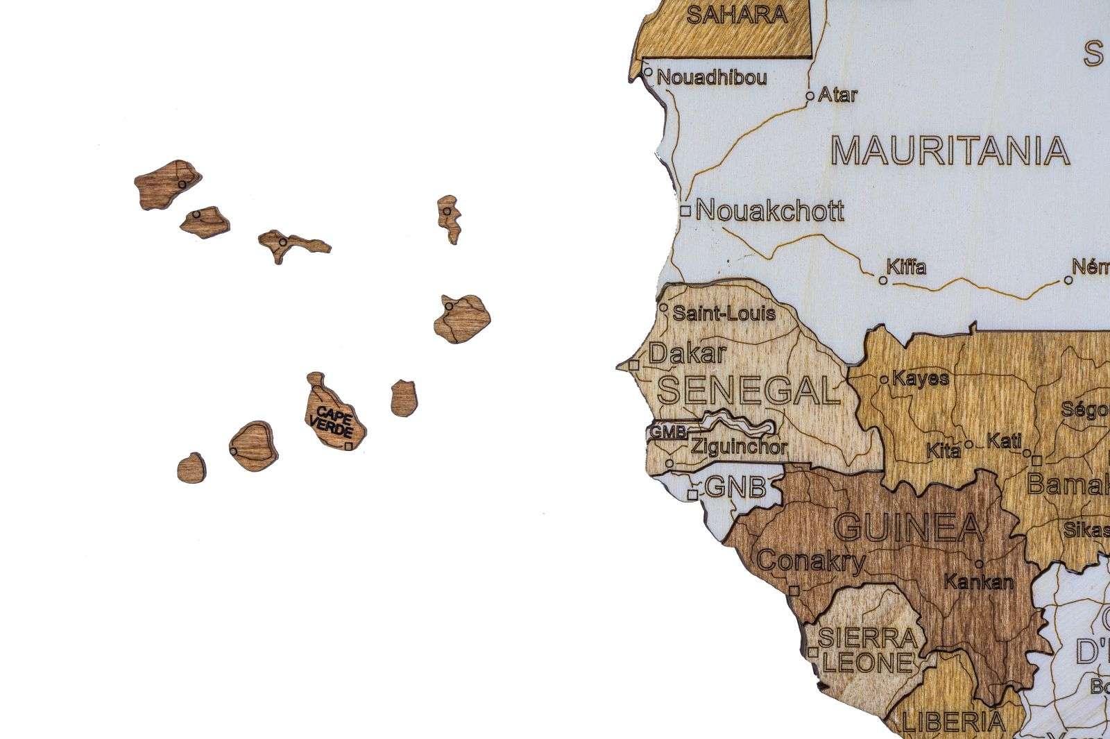 Africa wooden map