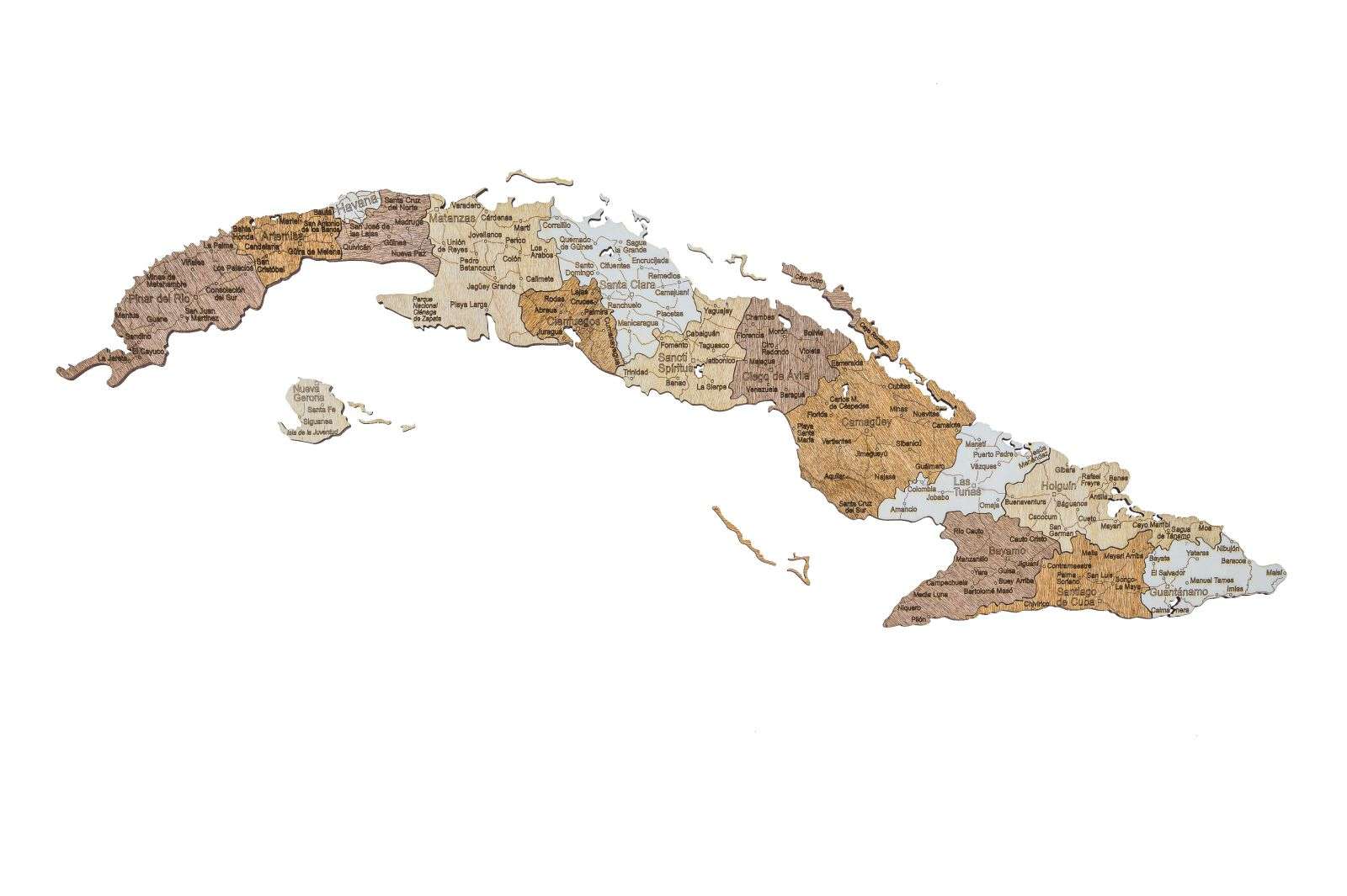 Cuba wooden map