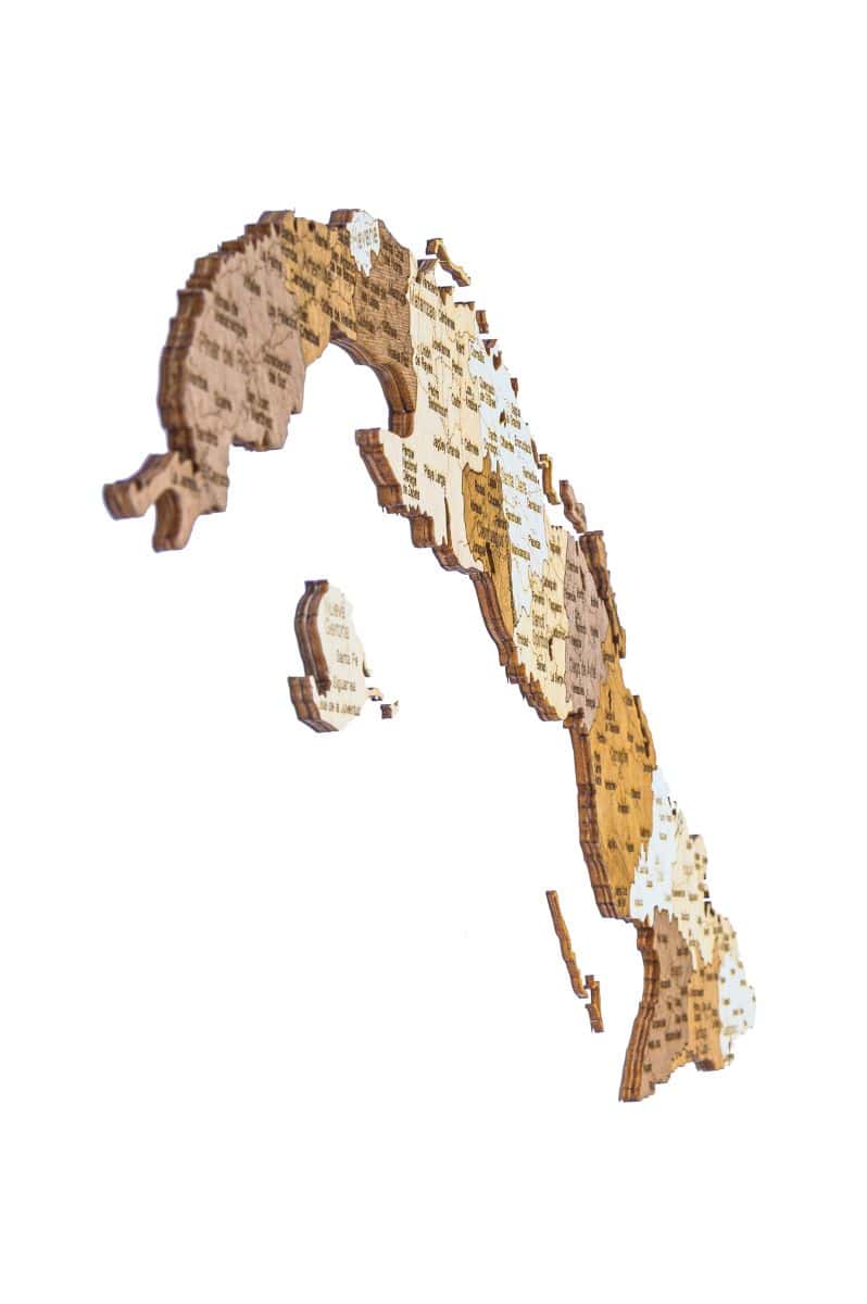 Cuba wooden map