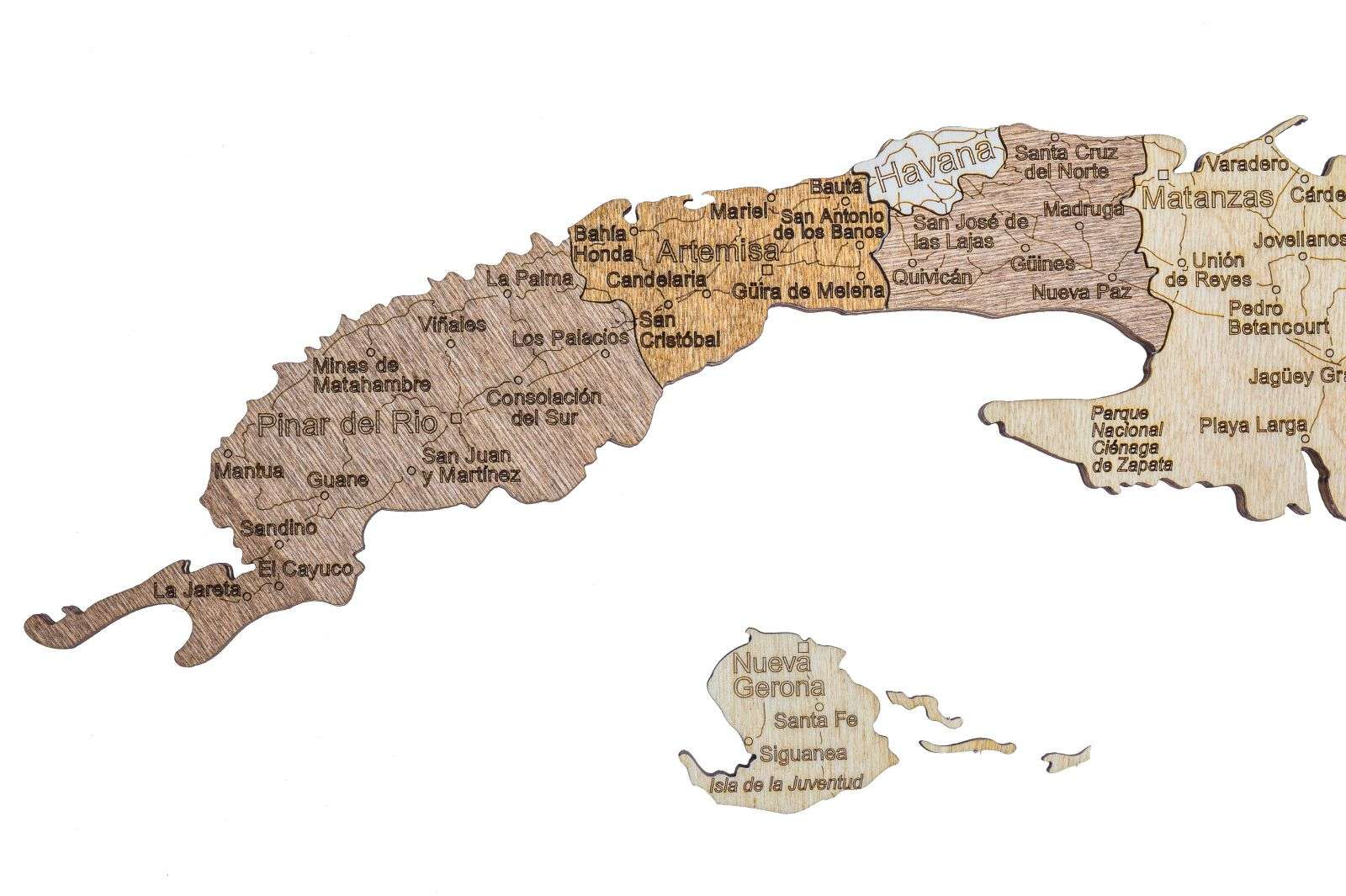 Cuba wooden map