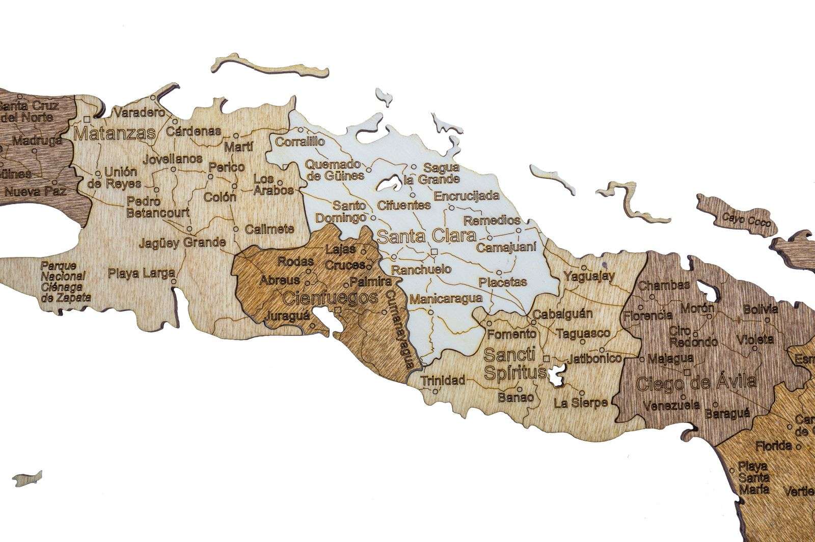 Cuba wooden map