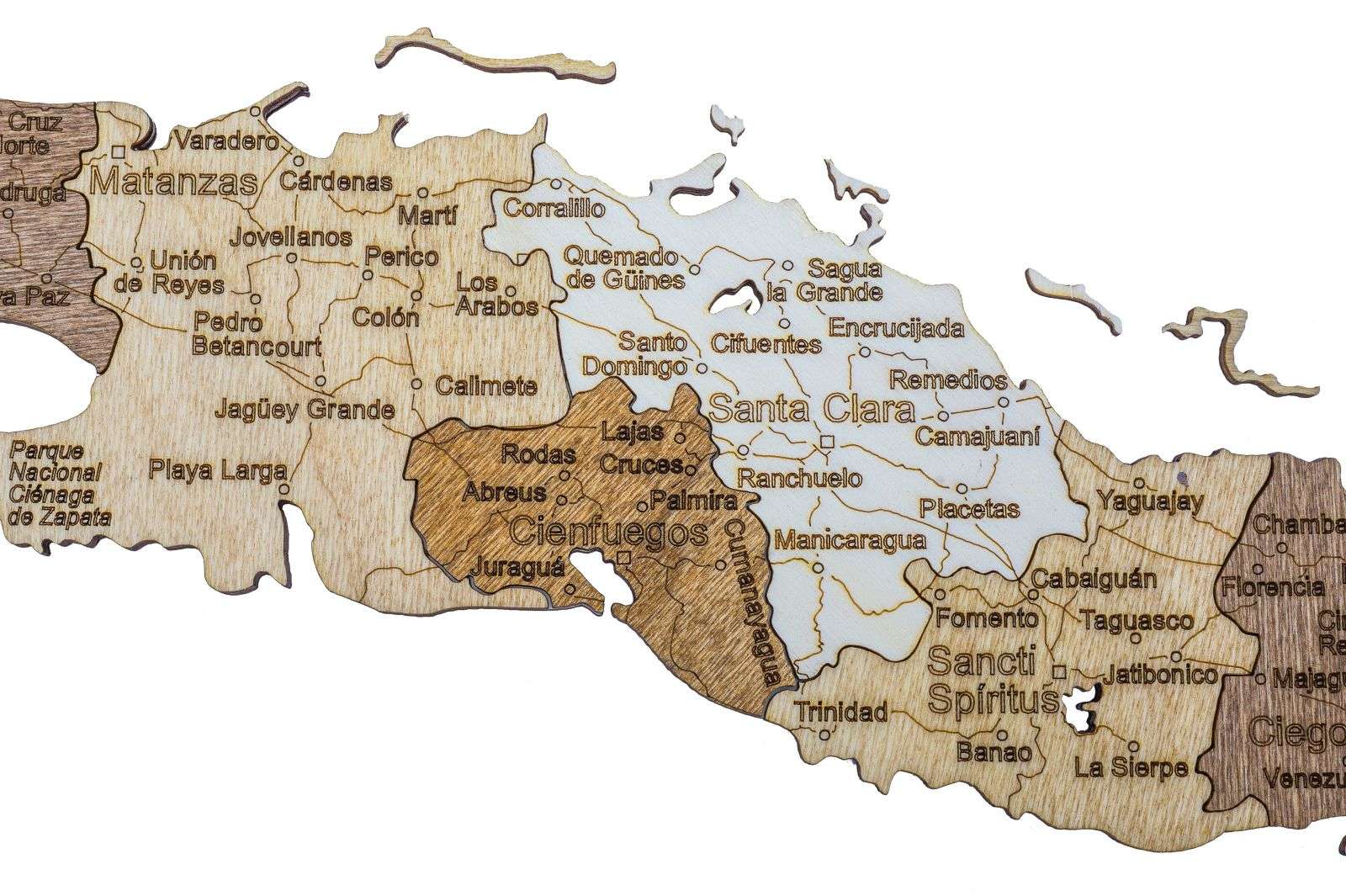 Cuba wooden map