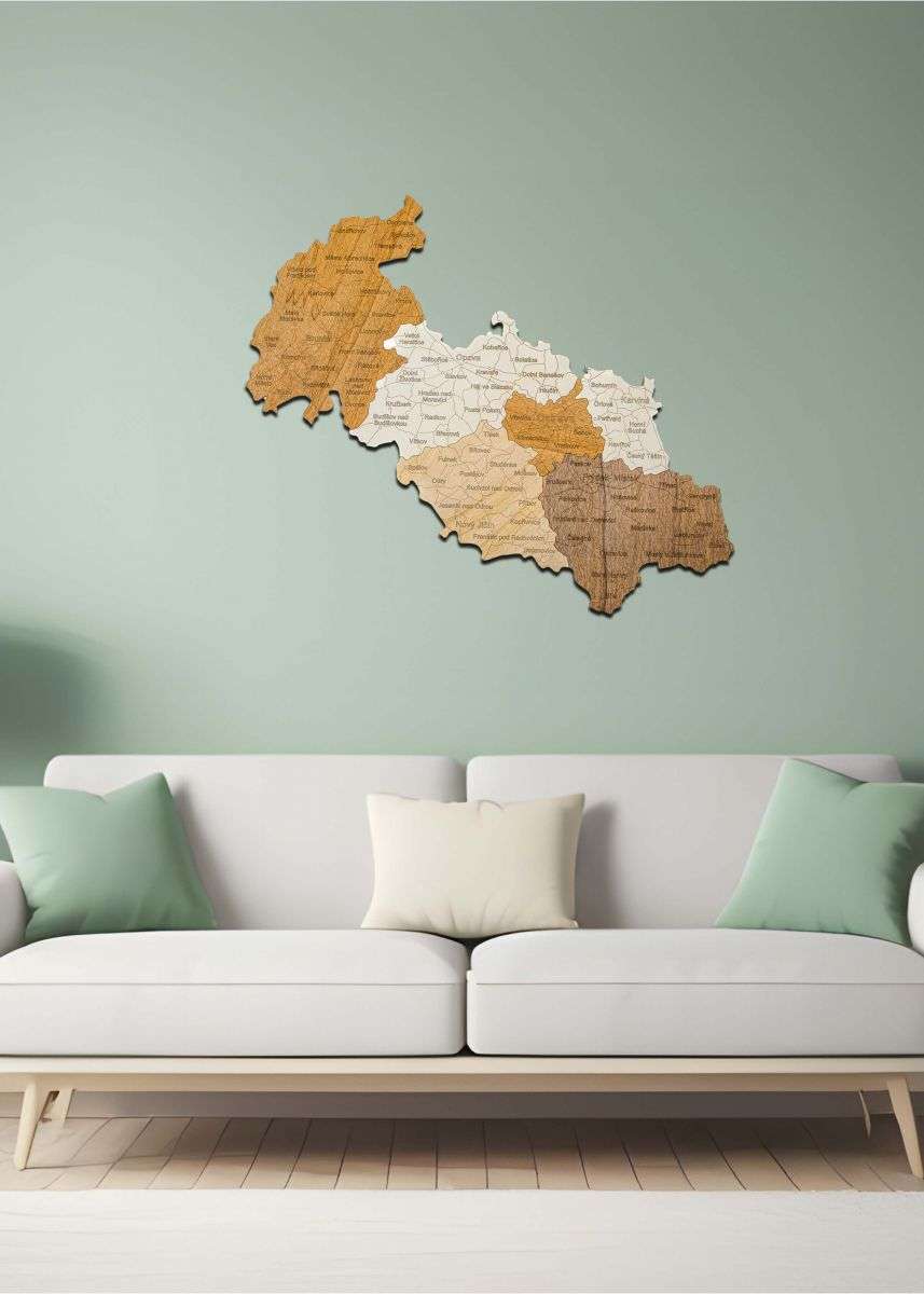 Wooden map of Moravia