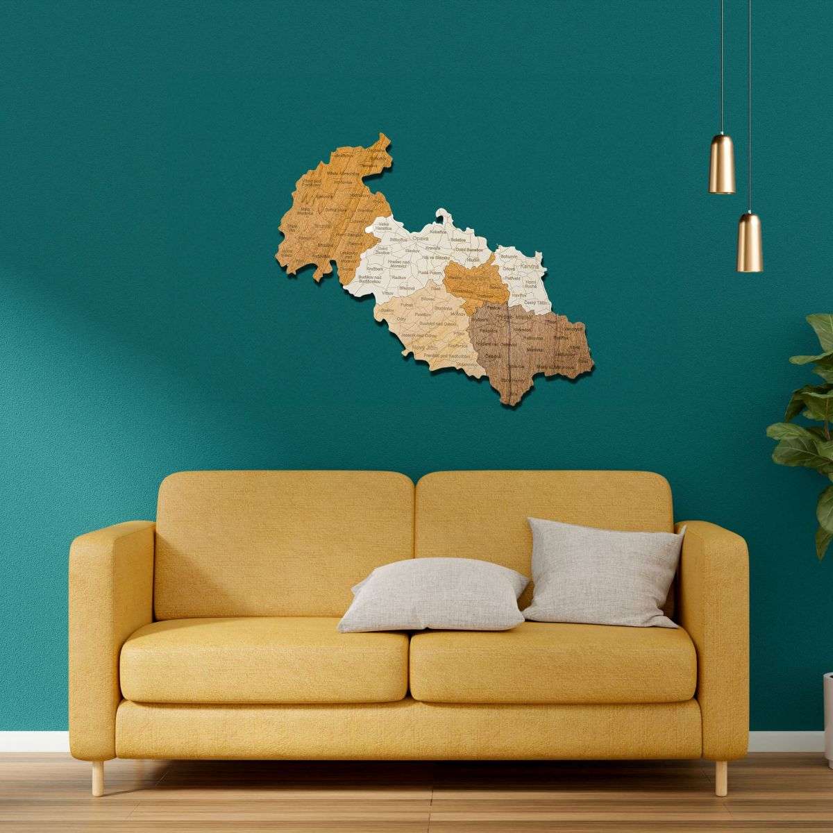 Wooden map of Moravia