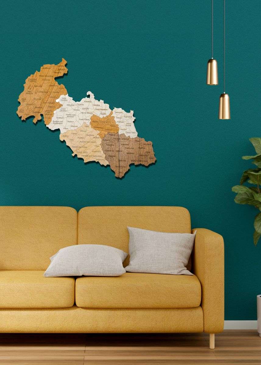 Wooden map of Moravia