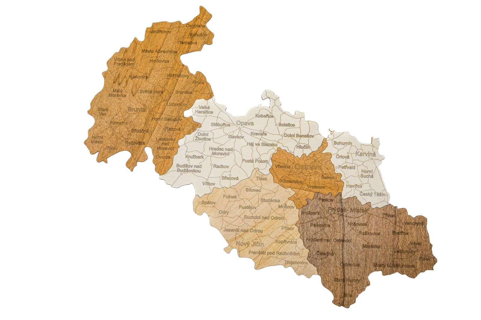 Wooden map of Moravia