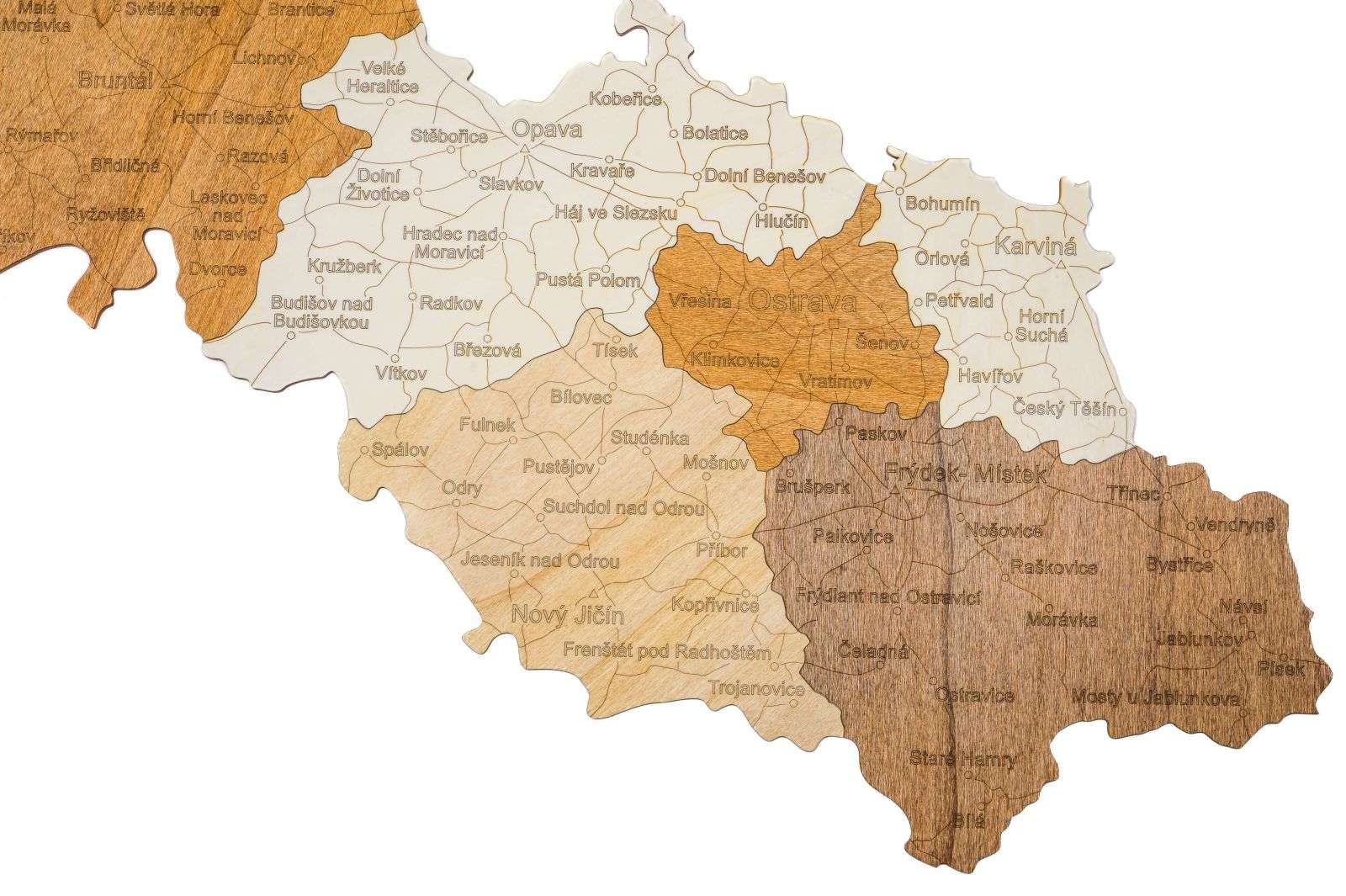 Wooden map of Moravia