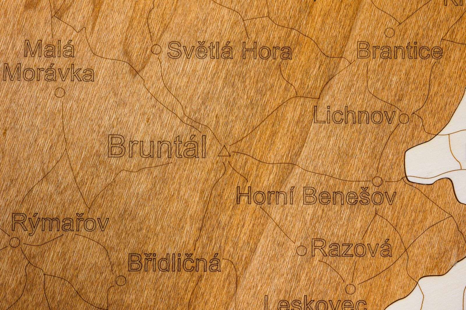 Wooden map of Moravia
