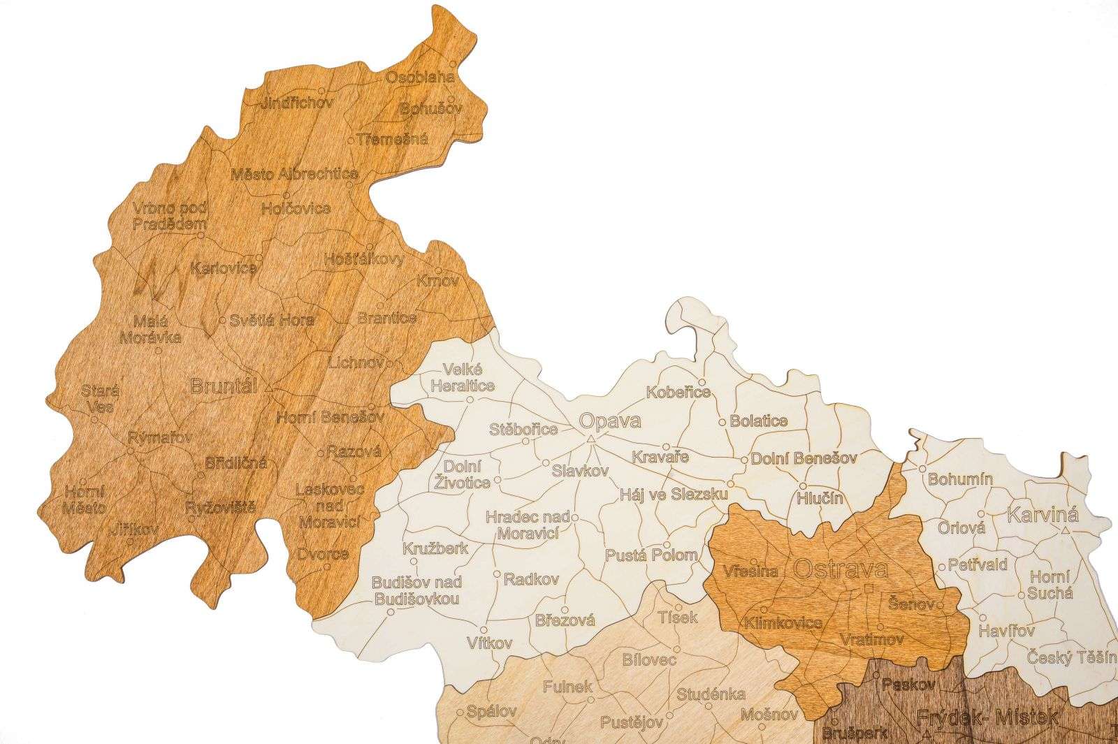Wooden map of Moravia