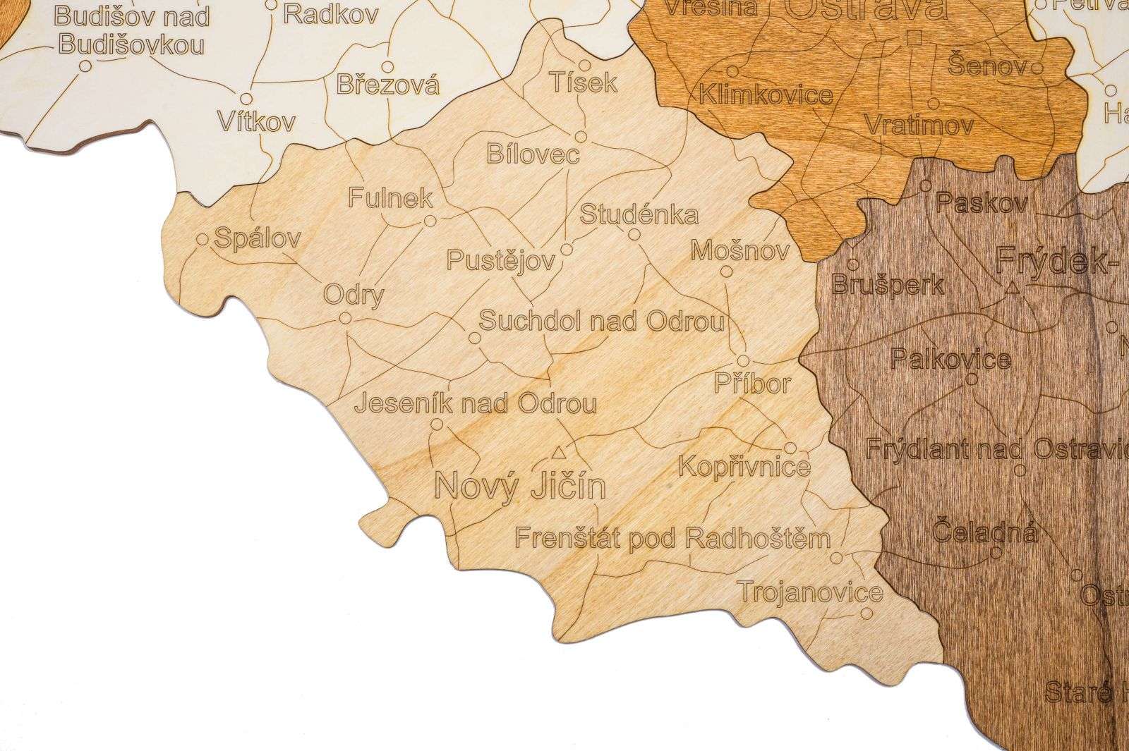 Wooden map of Moravia