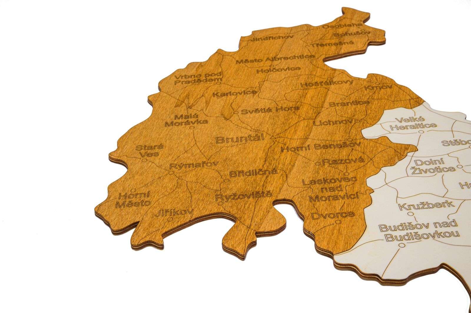 Wooden map of Moravia