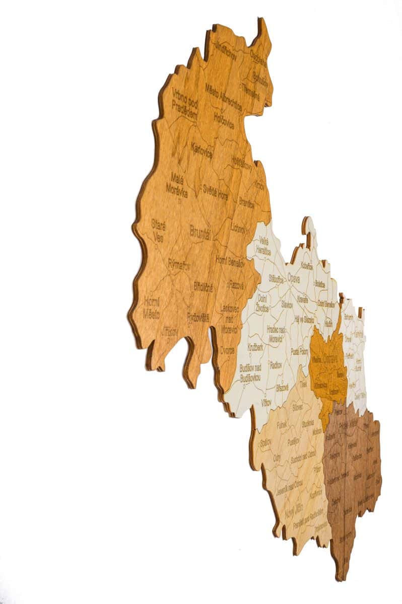 Wooden map of Moravia