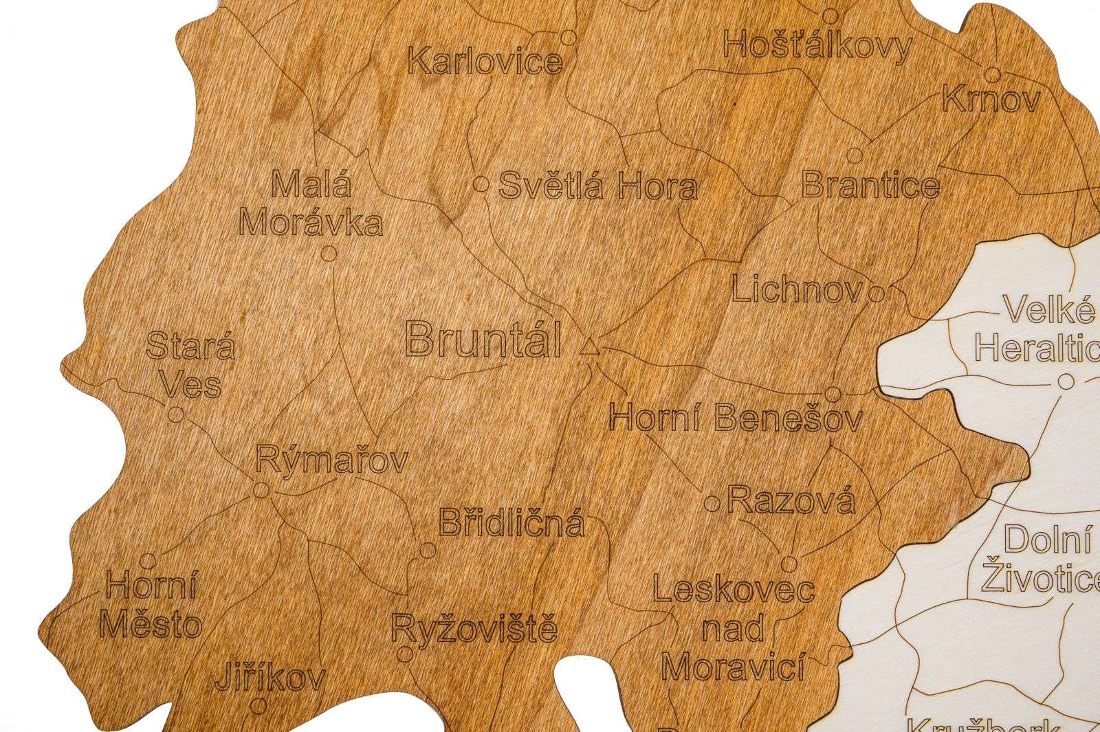 Wooden map of Moravia