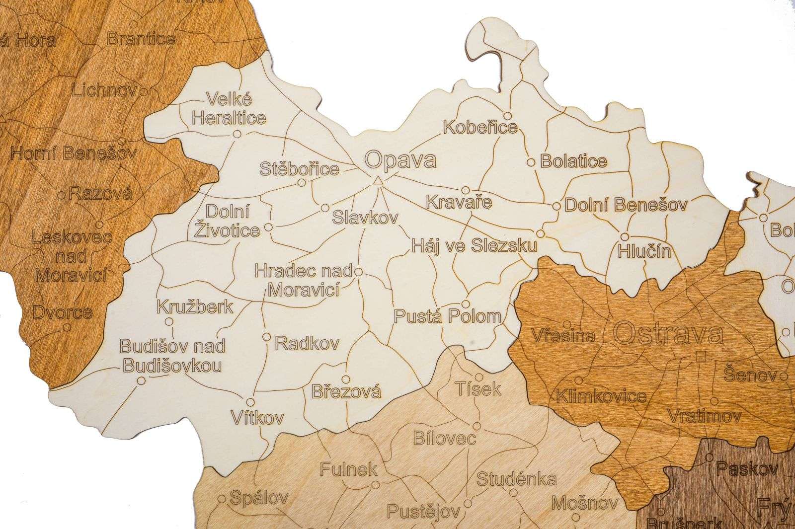 Wooden map of Moravia