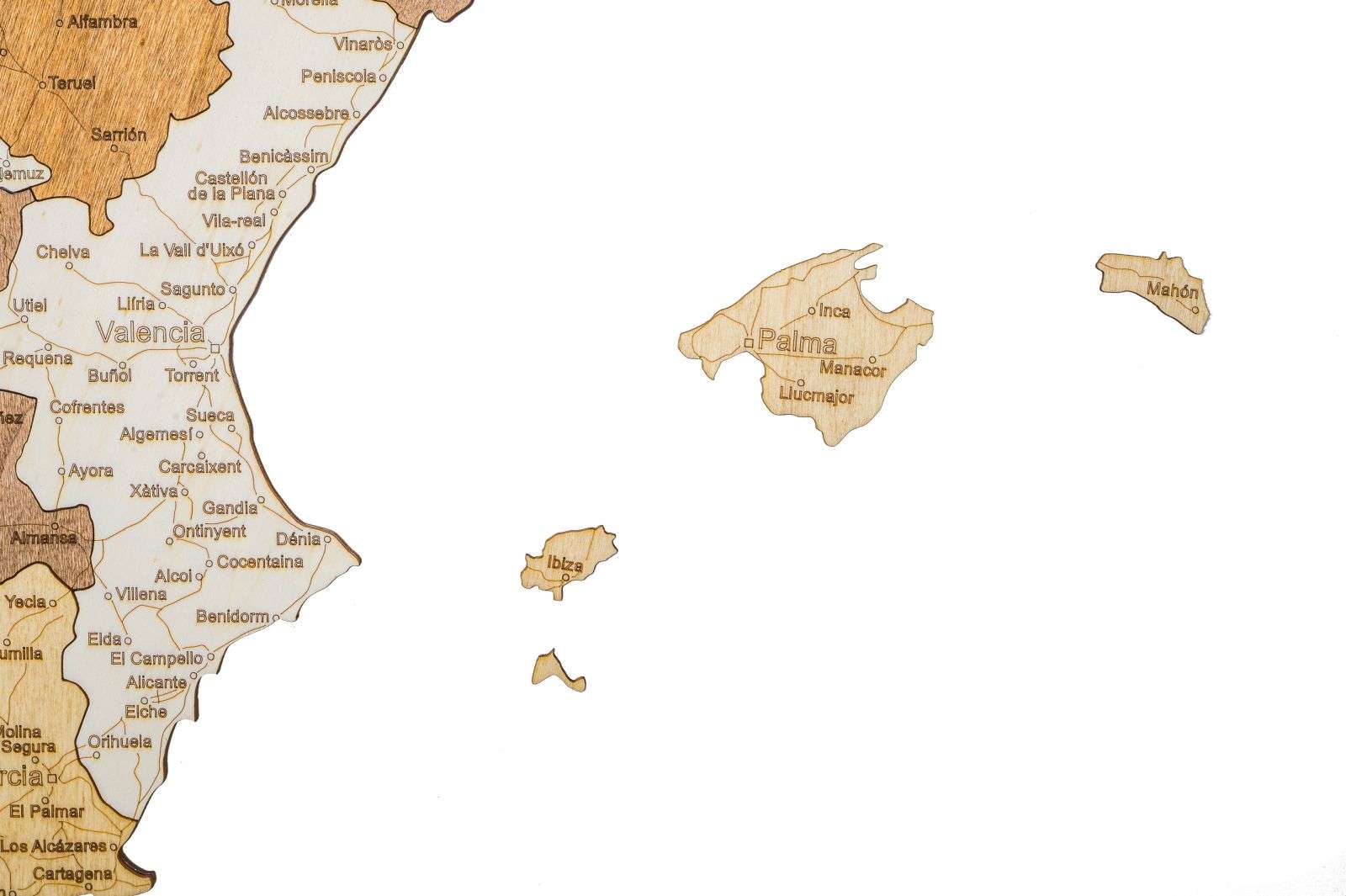 Wooden map of the Iberian Peninsula