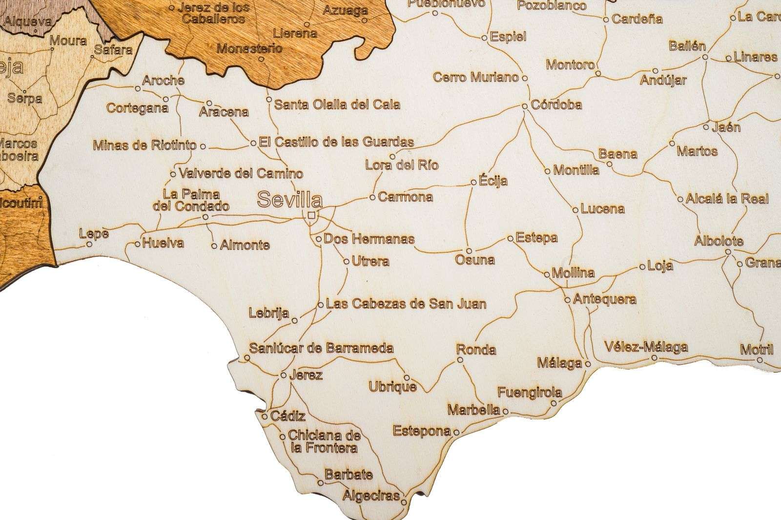 Wooden map of the Iberian Peninsula