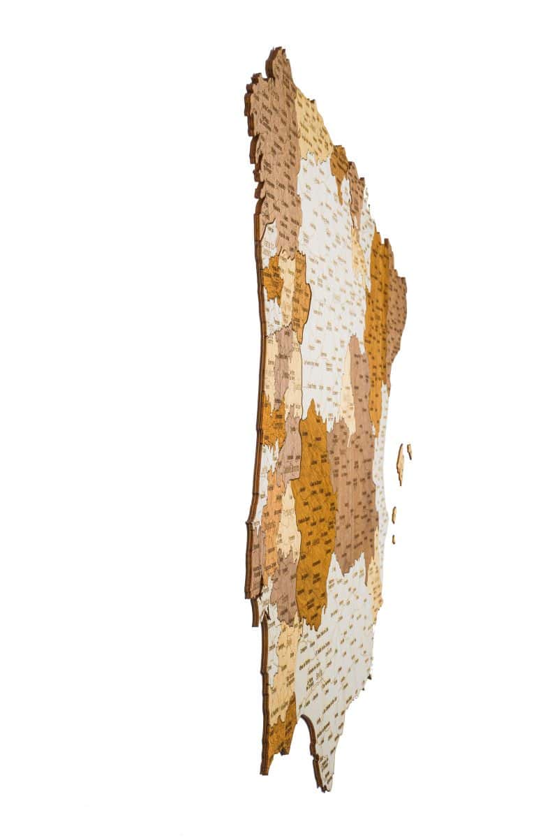 Wooden map of the Iberian Peninsula