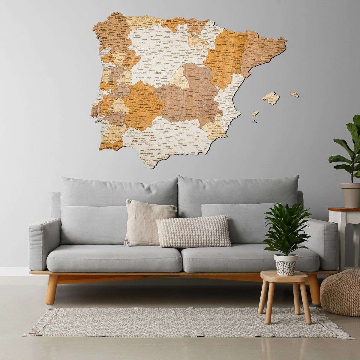 Wooden map of the Iberian Peninsula