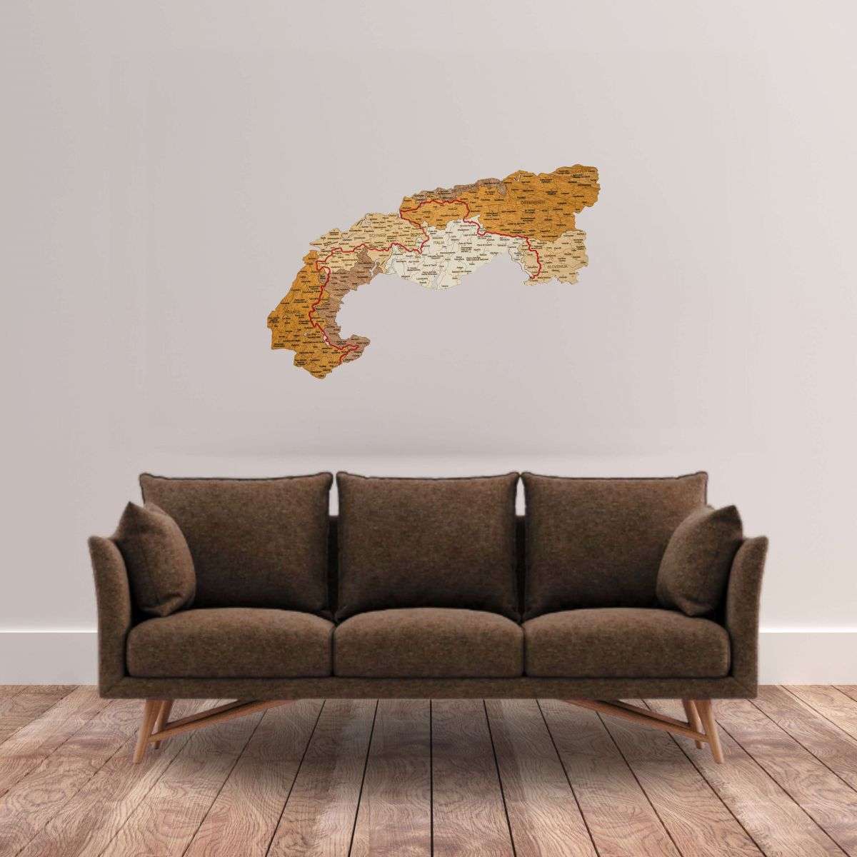 Wooden Map of the Via Alpina Route