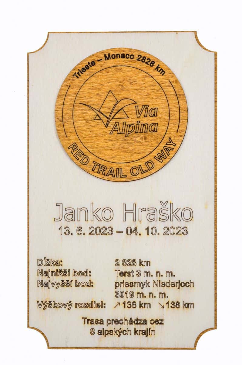 Wooden Map of the Via Alpina Route