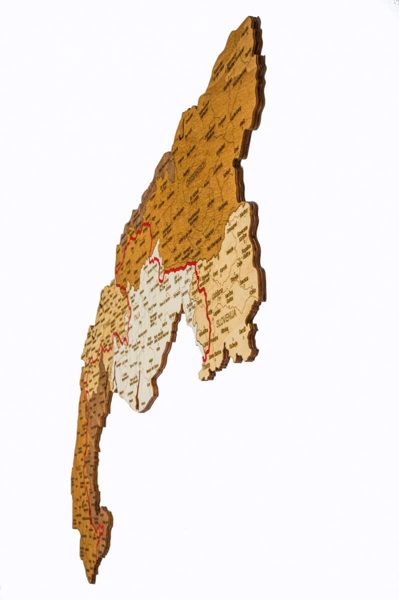 Wooden Map of the Via Alpina Route