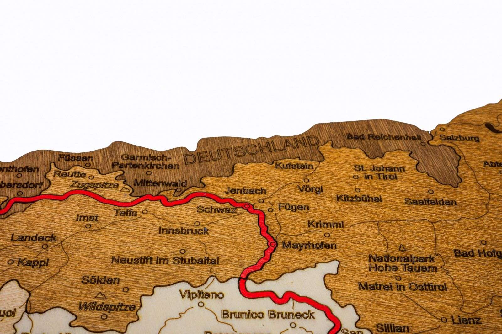 Wooden Map of the Via Alpina Route