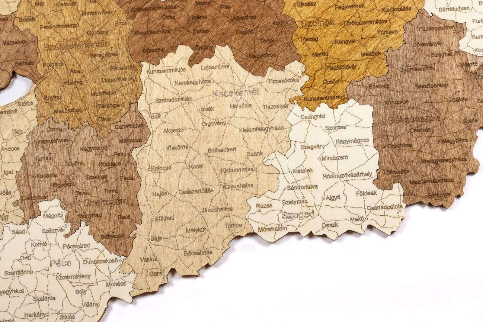 Hungary Wooden Map