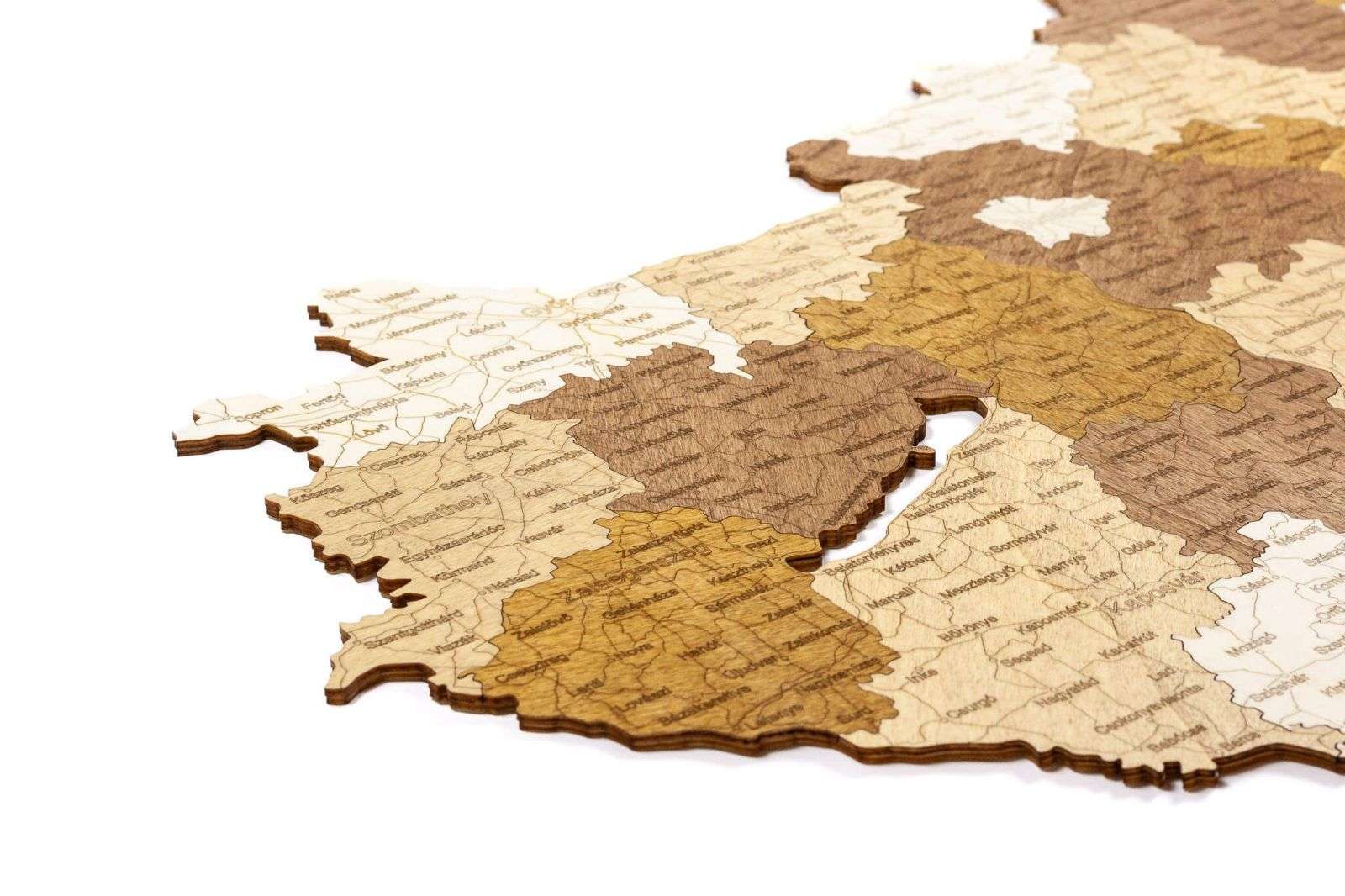 Hungary Wooden Map