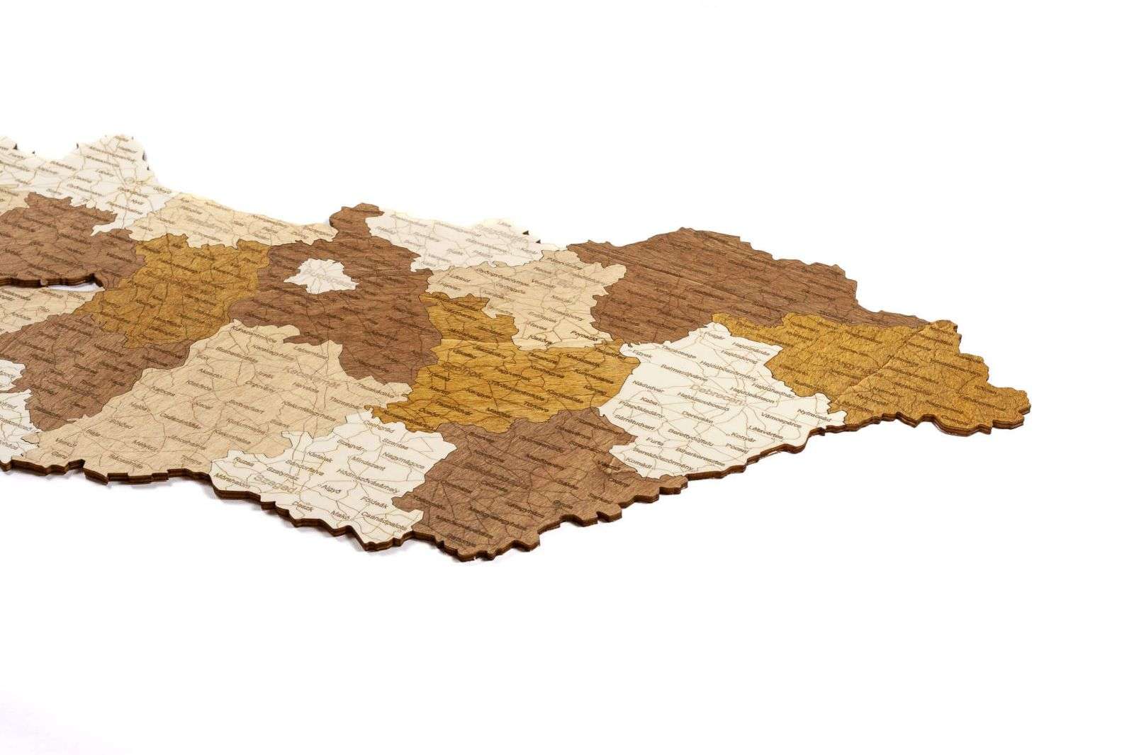 Hungary Wooden Map