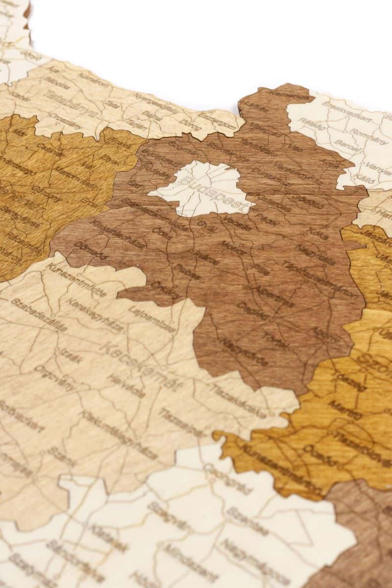 Hungary Wooden Map