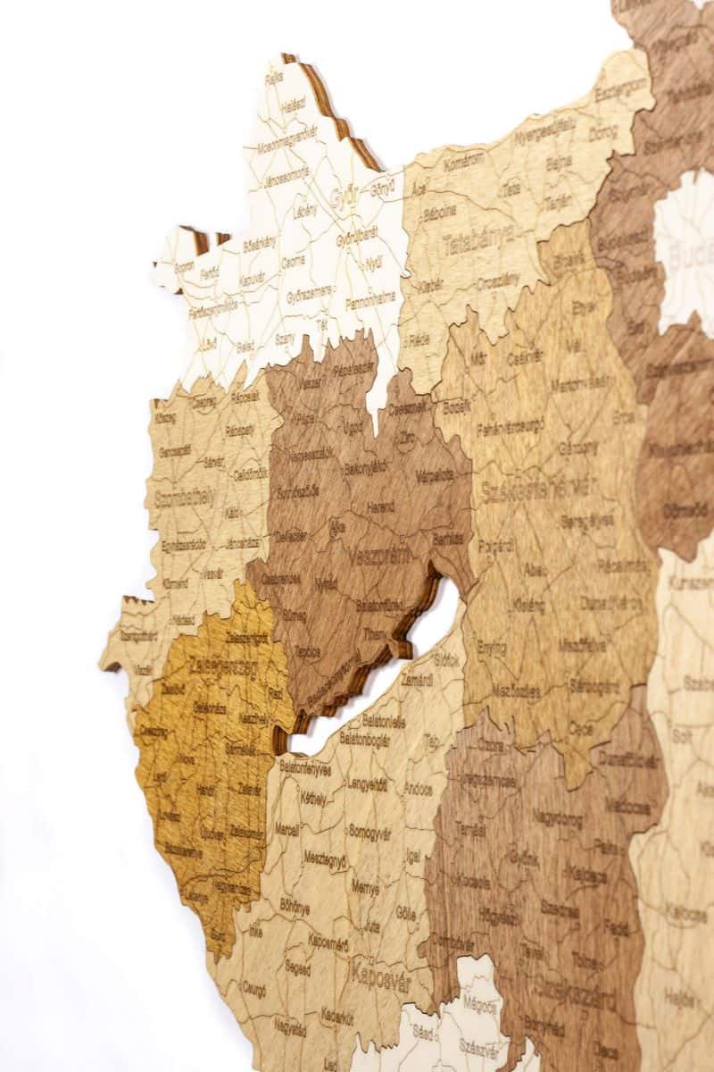 Hungary Wooden Map