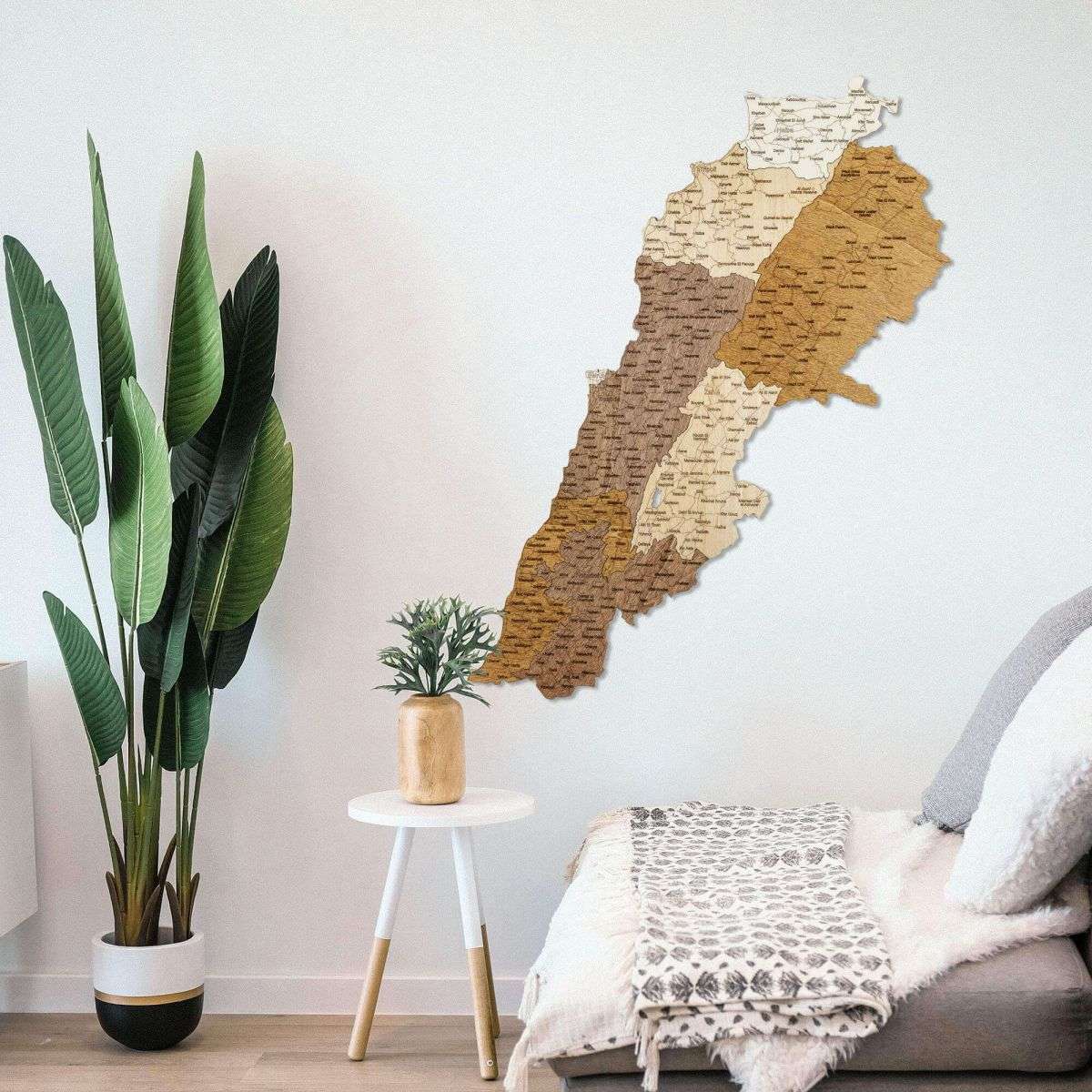 Hartă din lemn a Libanului