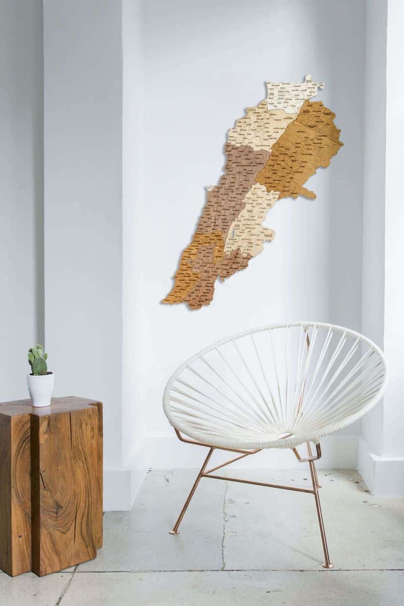 Hartă din lemn a Libanului