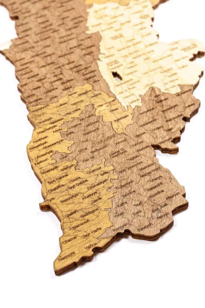 Lebanon Wooden Map
