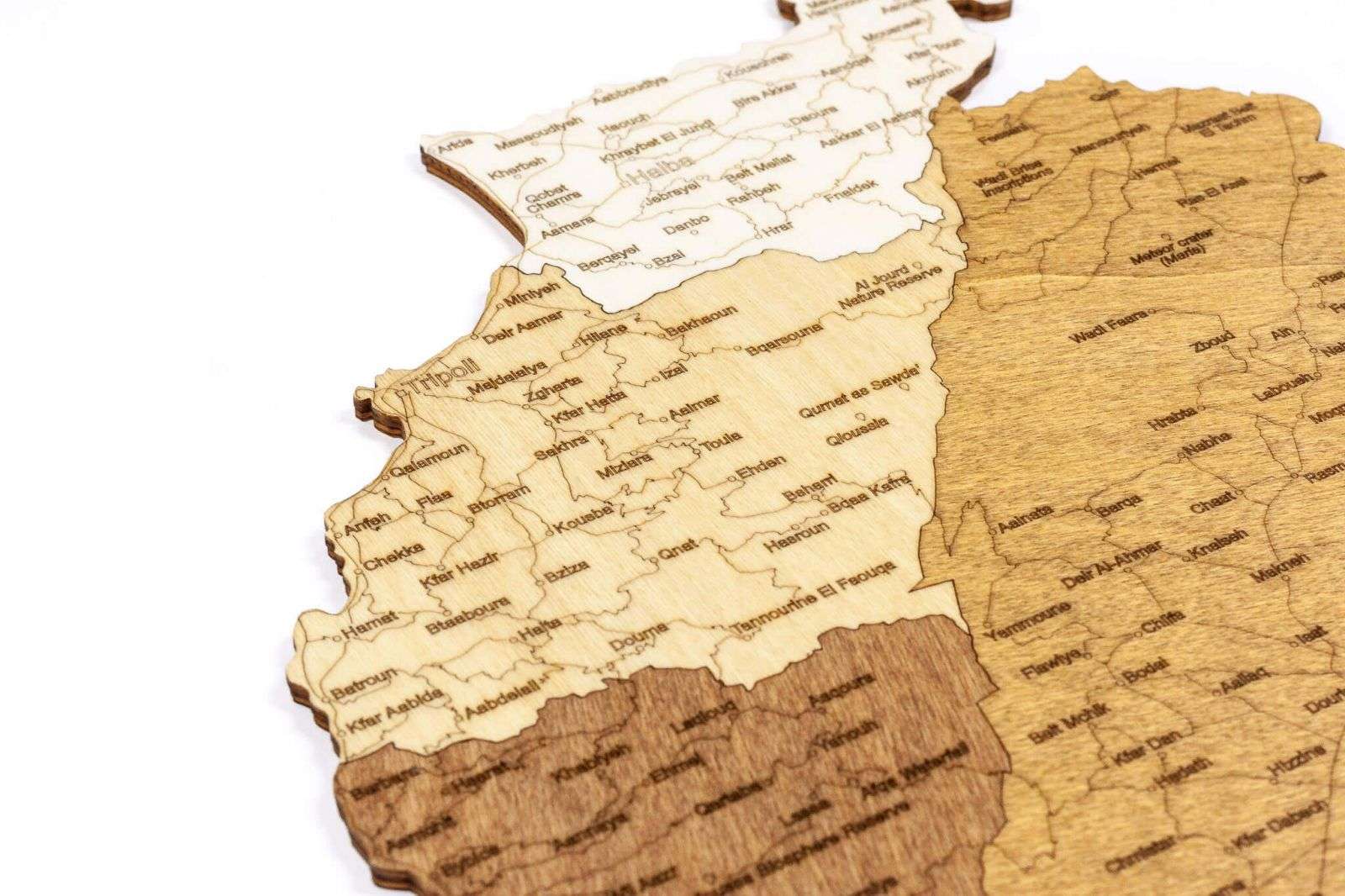Lebanon Wooden Map