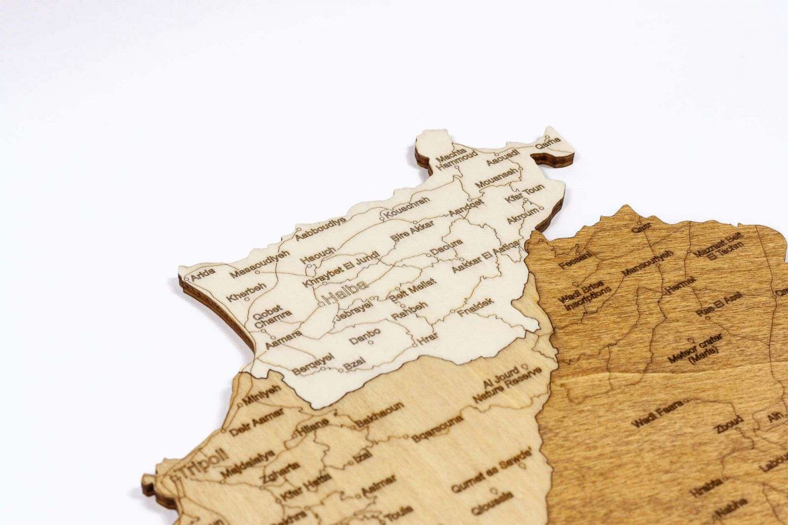 Lebanon Wooden Map