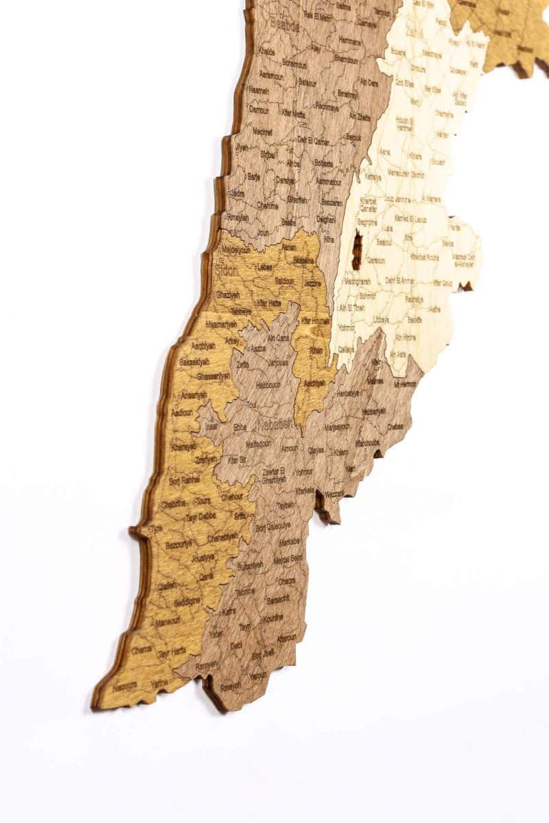 Lebanon Wooden Map