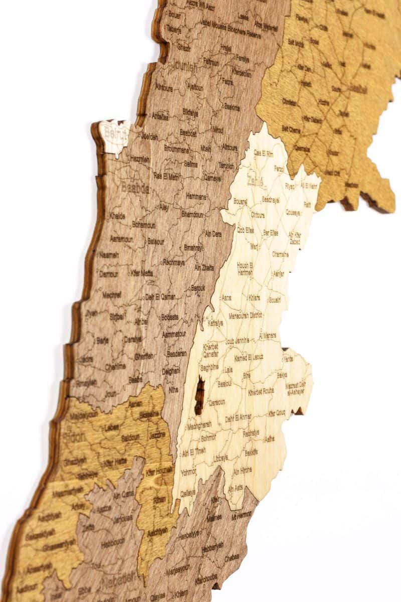 Lebanon Wooden Map