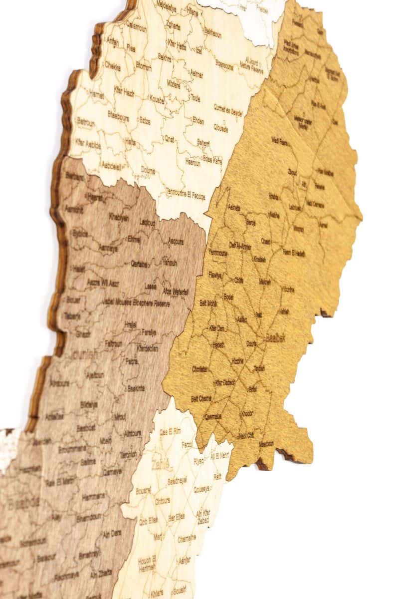 Lebanon Wooden Map